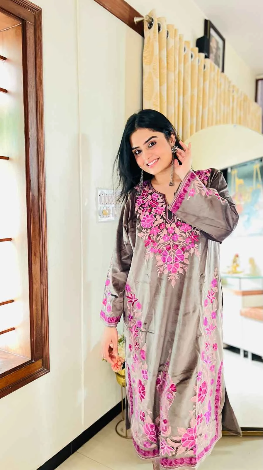 Crape Silk Long Kaftaan